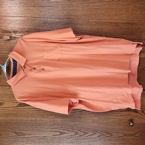 Tailor Vintage Salmon Colored Polo with pocket. Size XXL